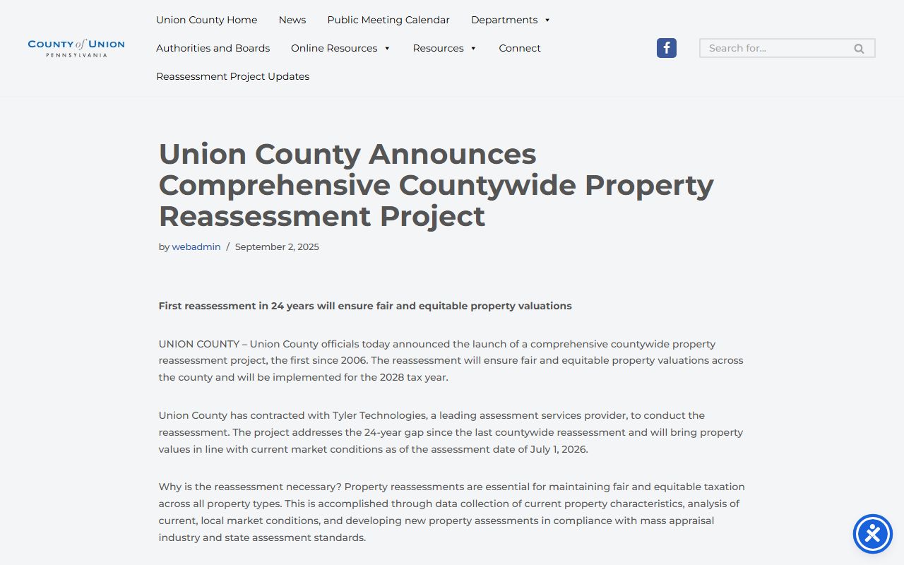 Union County court records county reassessment announcement