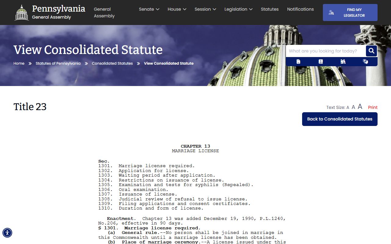 Union County marriage records Pennsylvania license statute reference